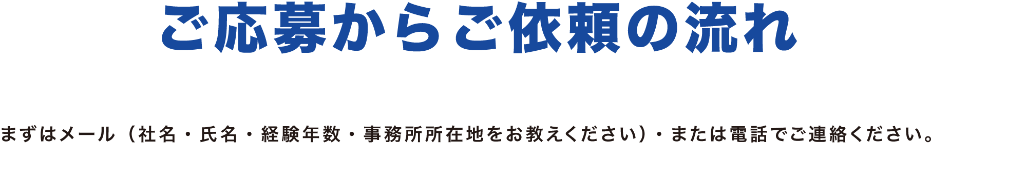 ご応募からご依頼の流れ